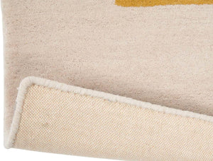 Nikoon Grey Mustard Gold Ivory Wool Rug – Detail View 4 – Rugfine