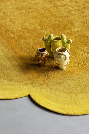 Novanex Mustard Yellow Square Wool Rug – Meadow Lifestyle View 2 – Rugfine
