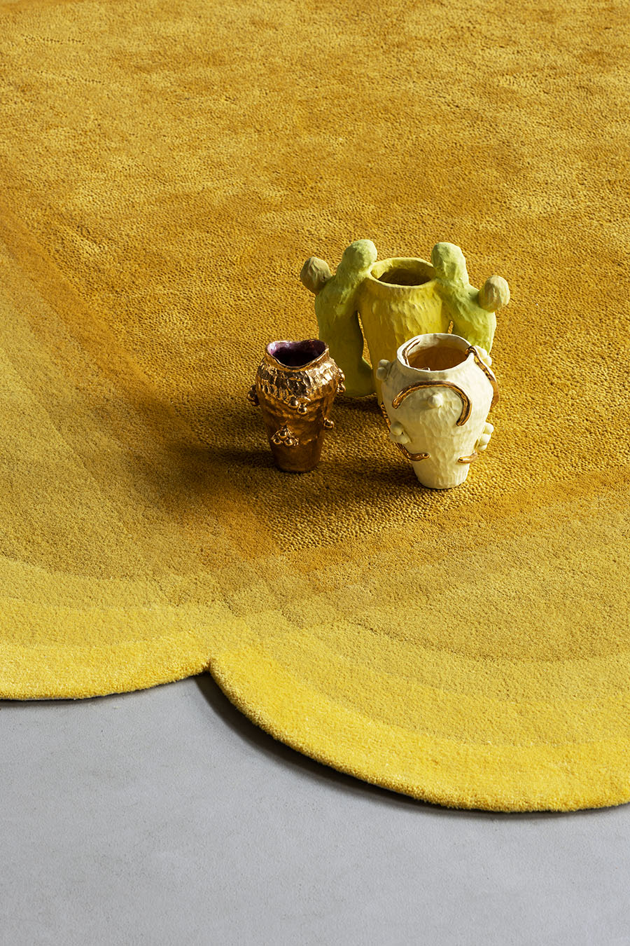 Novanex Mustard Yellow Square Wool Rug – Meadow Lifestyle View 2 – Rugfine