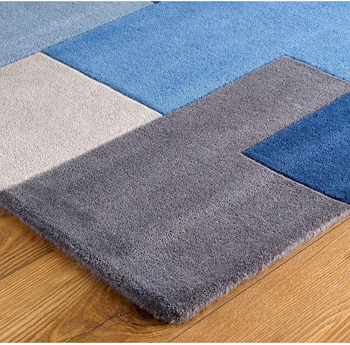 Orchidgem Royal Blue Sky Blue Ivory Hand Tufted Rug – View 3 – Rugfine