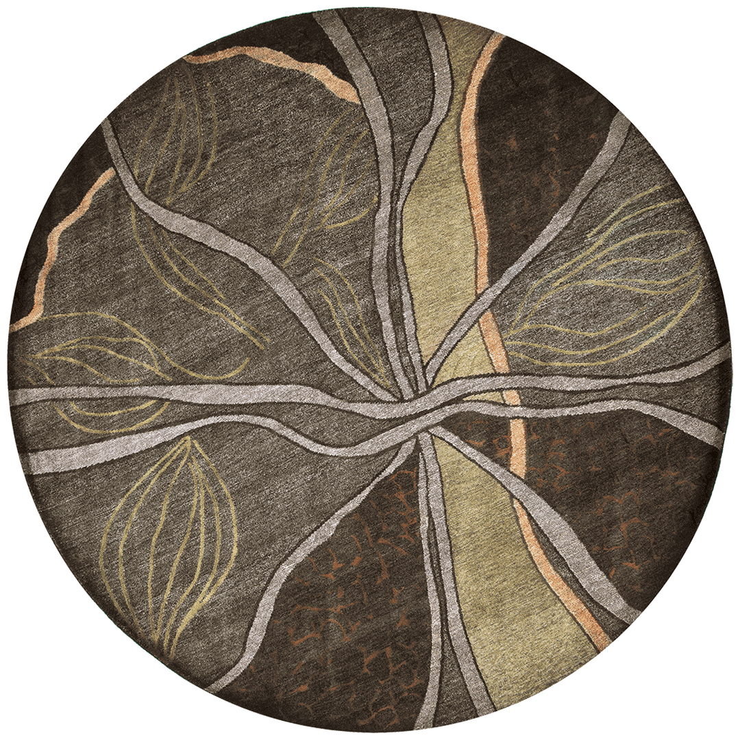 Pavaso Square Earth Wool Rug – Overhead Erosion Abstract View – New Zealand Wool Rugfine