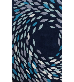 Petalica Blue Floral Hand Tufted Rug – Blue Colourway View 2 – NZ Wool Rugfine