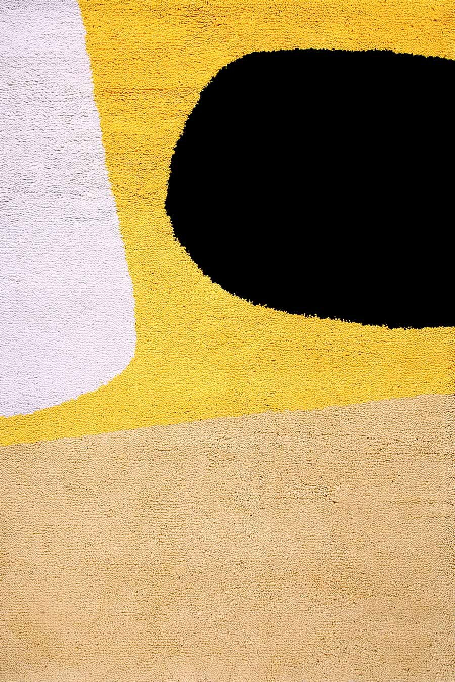 Hand Tufted Wool Rug Prismo Banana Yellow Cream New Zealand Wool Rugfine Overhead View