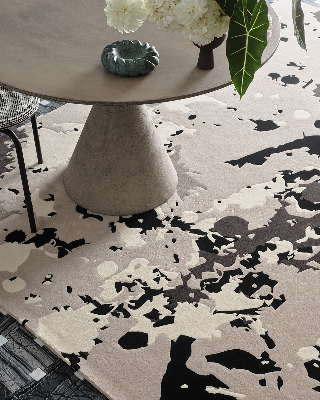 Radianz Grey Black White Hand Tufted Rug – Greg Natale Pollux Lifestyle View 2 – Rugfine