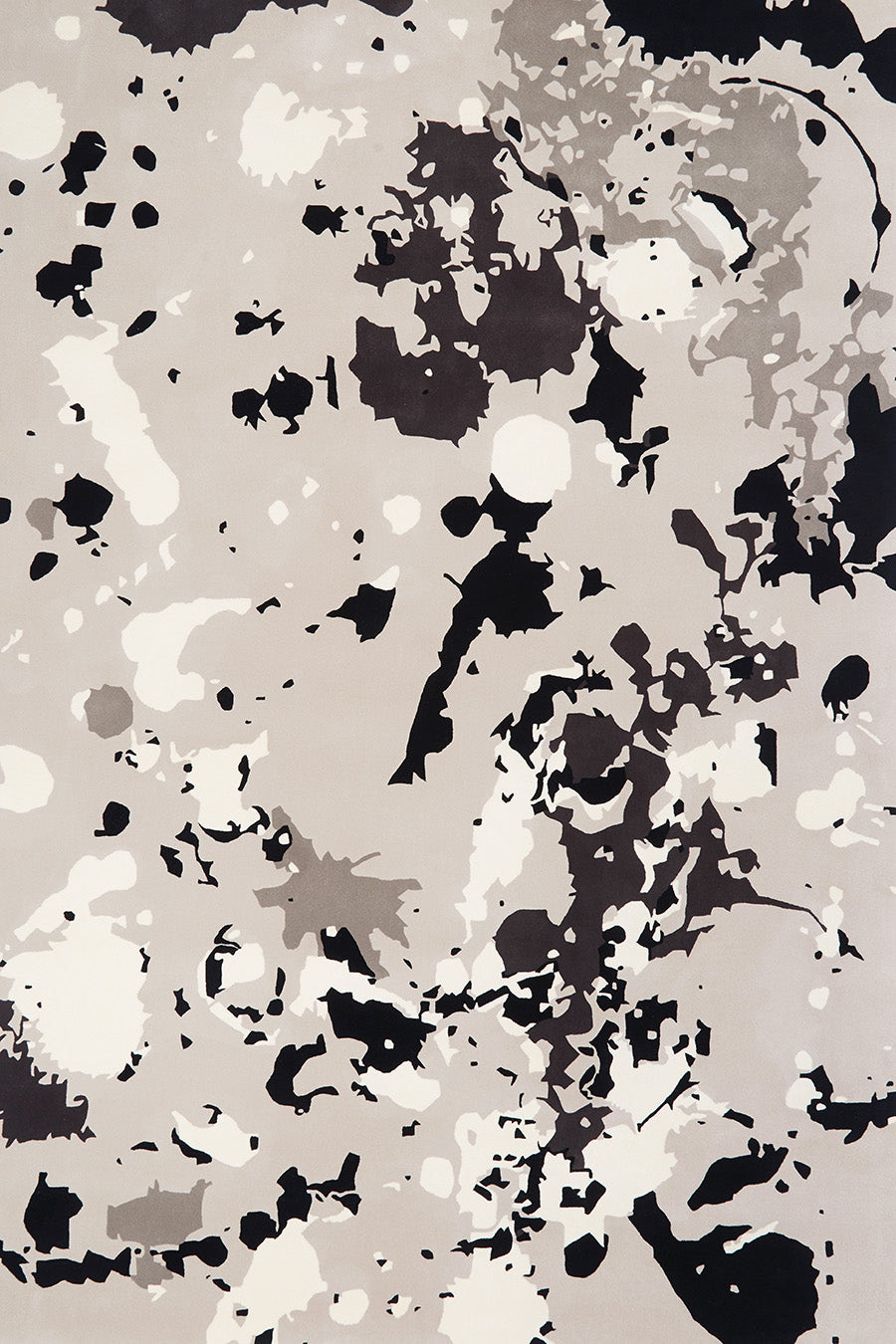 Radianz Grey Black White Wool Rug – Pollux Geometric Overhead View – Hand Tufted Rugfine