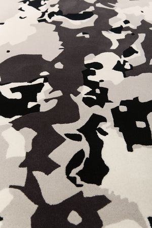Radianz Grey Black White Pollux Wool Rug – Close-Up Geometric Detail – New Zealand Wool Rugfine