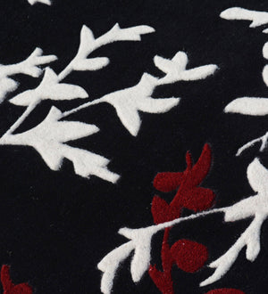 Reefpix Black Red Ivory Wool Rug – Overhead View 3 – Hand Tufted NZ Wool Rugfine