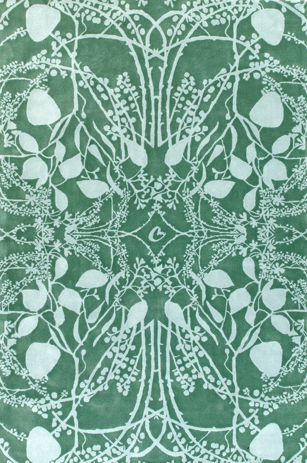 Ritzyush Hand Tufted Rug – Eucalyptus Botanical 100% New Zealand Wool Luxury Area Rug by Rugfine
