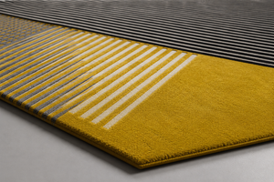 Sentrae Mustard Yellow Black Wool Rug – Lifestyle Detail View 5 – New Zealand Wool Rugfine