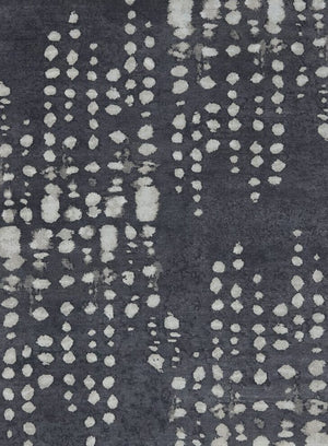 Serenix Charcoal Grey Ivory Wool Rug – Shibori Love Note Overhead View – Hand Tufted Rugfine
