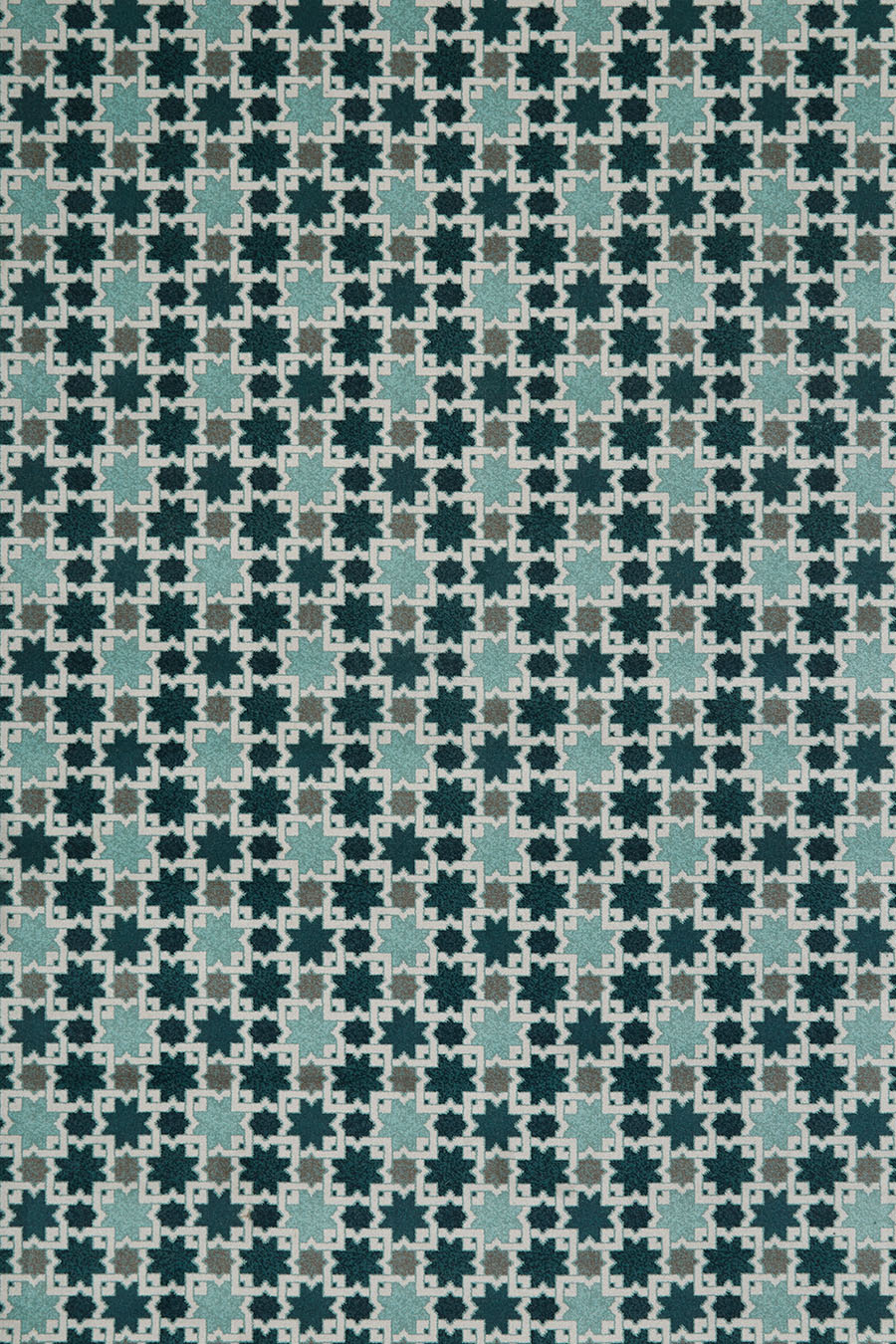 Deep Teal Ivory Aqua Hand Tufted Rug – Skryde Hammam 100% New Zealand Wool Luxury Area Rug by Rugfine – Overhead View