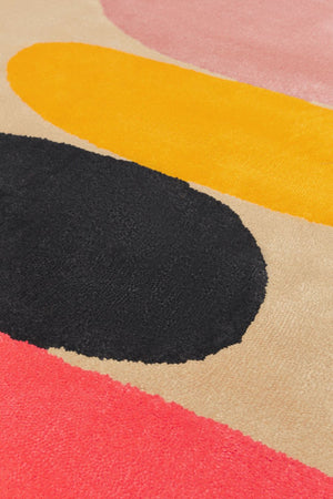 Sonifex Beige Pink Yellow Pebbles Rug – Close-Up Detail – Hand Tufted NZ Wool Rugfine