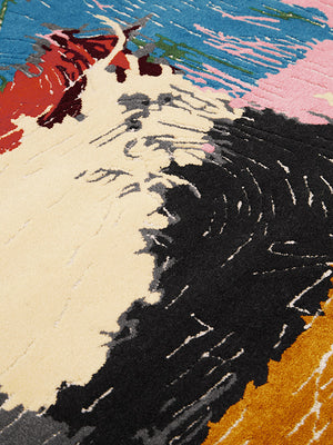Threadz Multicolor Scribbles Mess Jordan Gogos Hand Tufted Rug – Closeup Detail – Rugfine