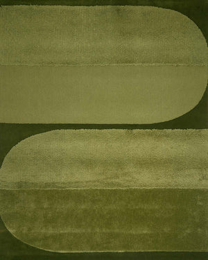 Verdure Olive Green Terra BernabeiFreeman Wool Rug – Overhead View – Hand Tufted Rugfine