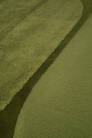 Verdure Olive Green Terra Wool Rug – Close-Up Detail – Hand Tufted Rugfine