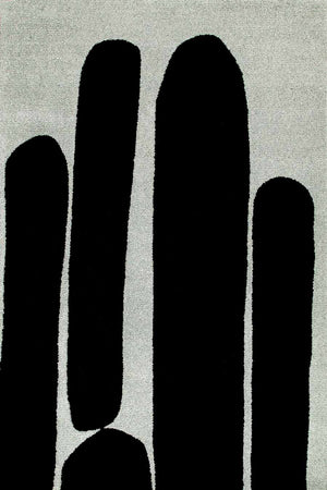 Black Light Grey New Zealand Wool Area Rug – Vibrae Abstract Sticks 100% Wool Luxury Rug by Rugfine – Overhead View