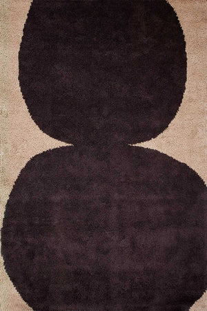Zenchill Beige Plum Wool Rug – The Kiss Dinosaur Designs Overhead View – Hand Tufted Rugfine