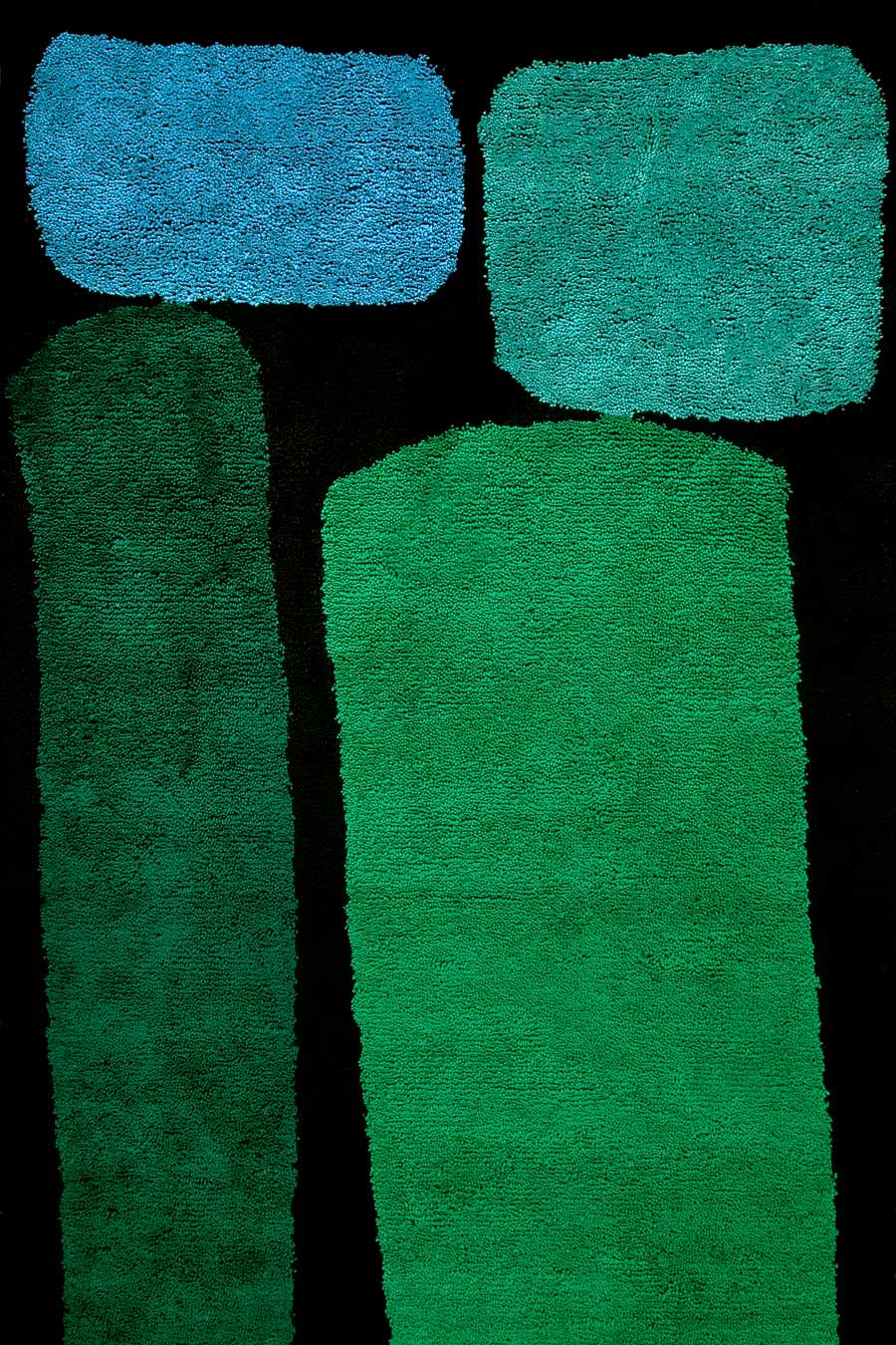 Jewel Tones Hand Tufted Wool Rug – Zephyr Sapphire Emerald Ruby 100% New Zealand Wool Luxury Area Rug by Rugfine – Overhead View